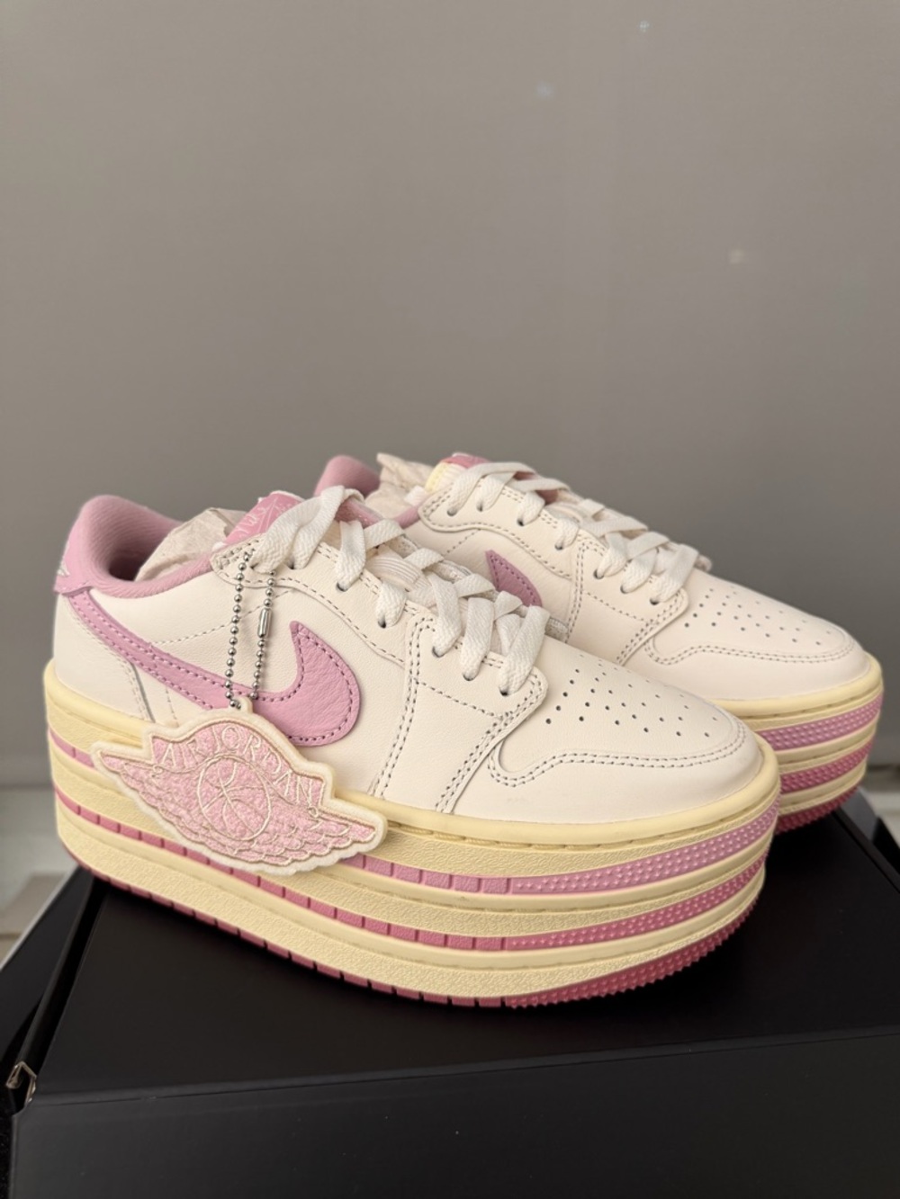 NWT Nike Women’s Air Jordan 1 Triple Stack Platform Sneakers Pink SIZE 5